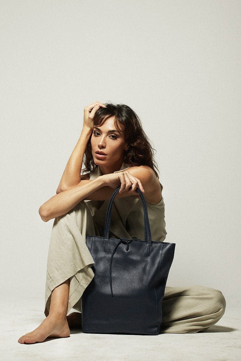 BOLSO SHOPPING CIERRE LAZO MARINO