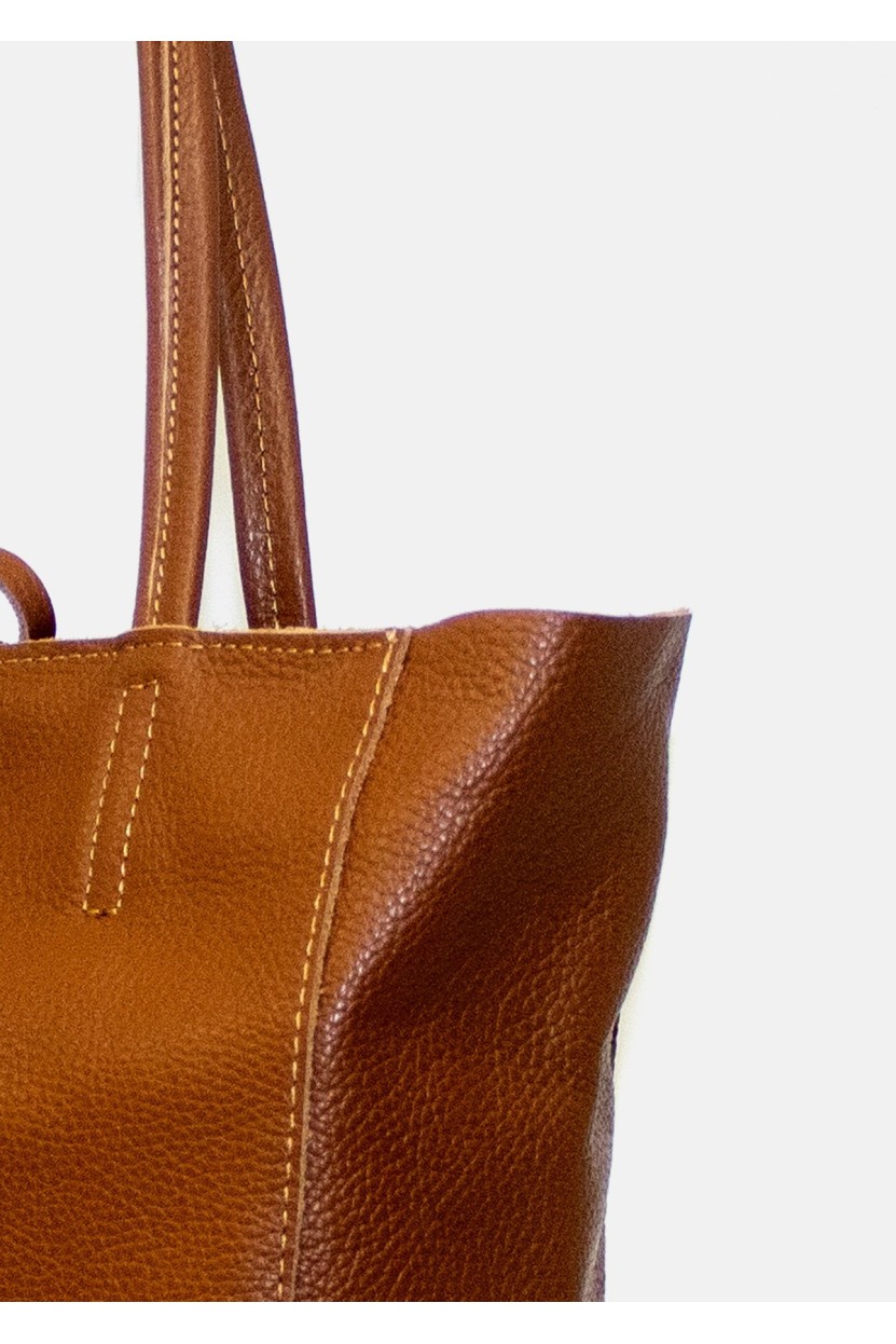 BOLSO SHOPPING CIERRE LAZO MARRÓN