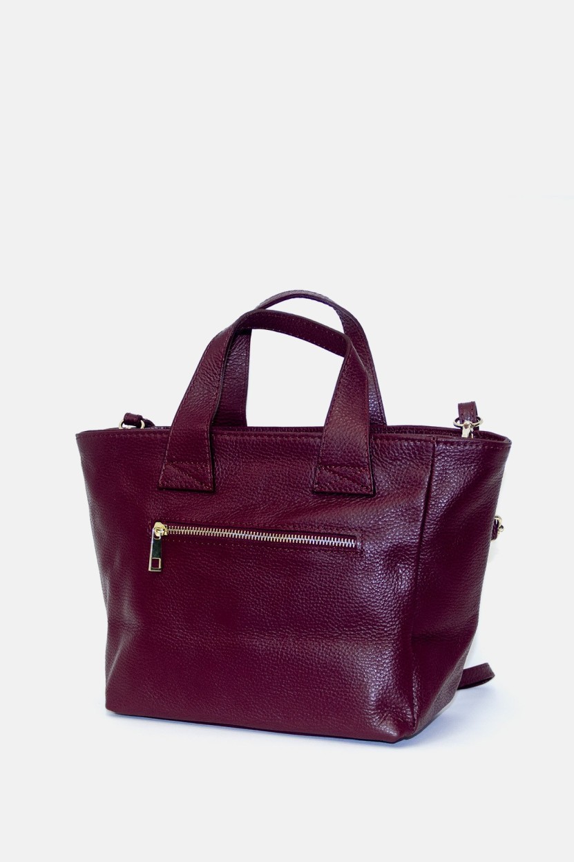 BOLSO SHOPPING PEQUEÑO ASA ANCHA GRANATE