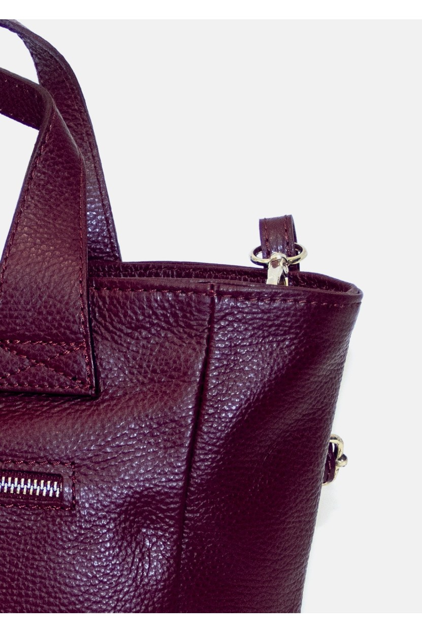 BOLSO SHOPPING PEQUEÑO ASA ANCHA GRANATE