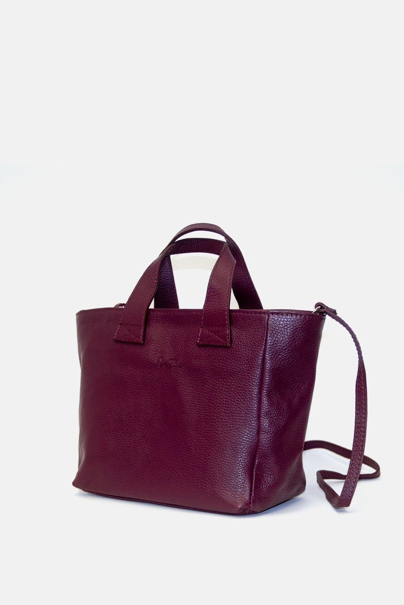 BOLSO SHOPPING PEQUEÑO ASA ANCHA GRANATE