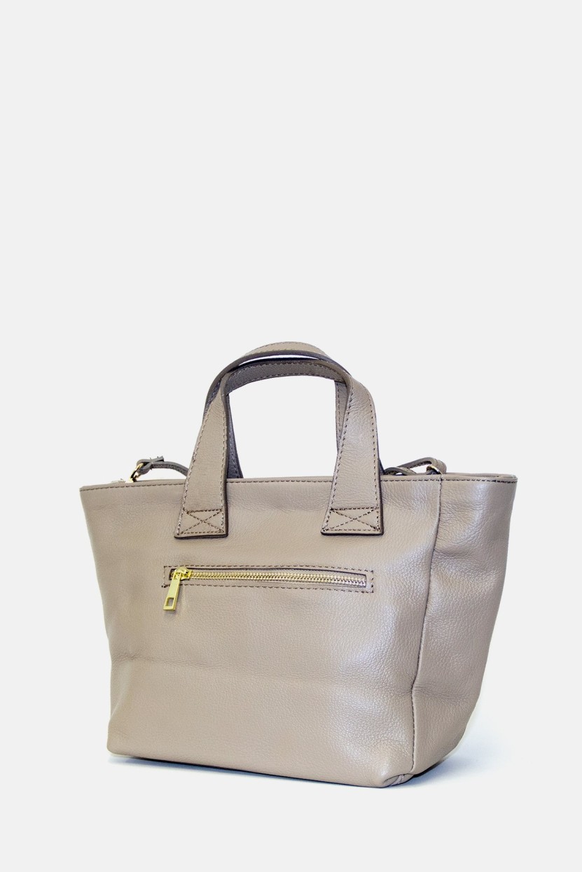 BOLSO SHOPPING PEQUEÑO ASA ANCHA BEIGE