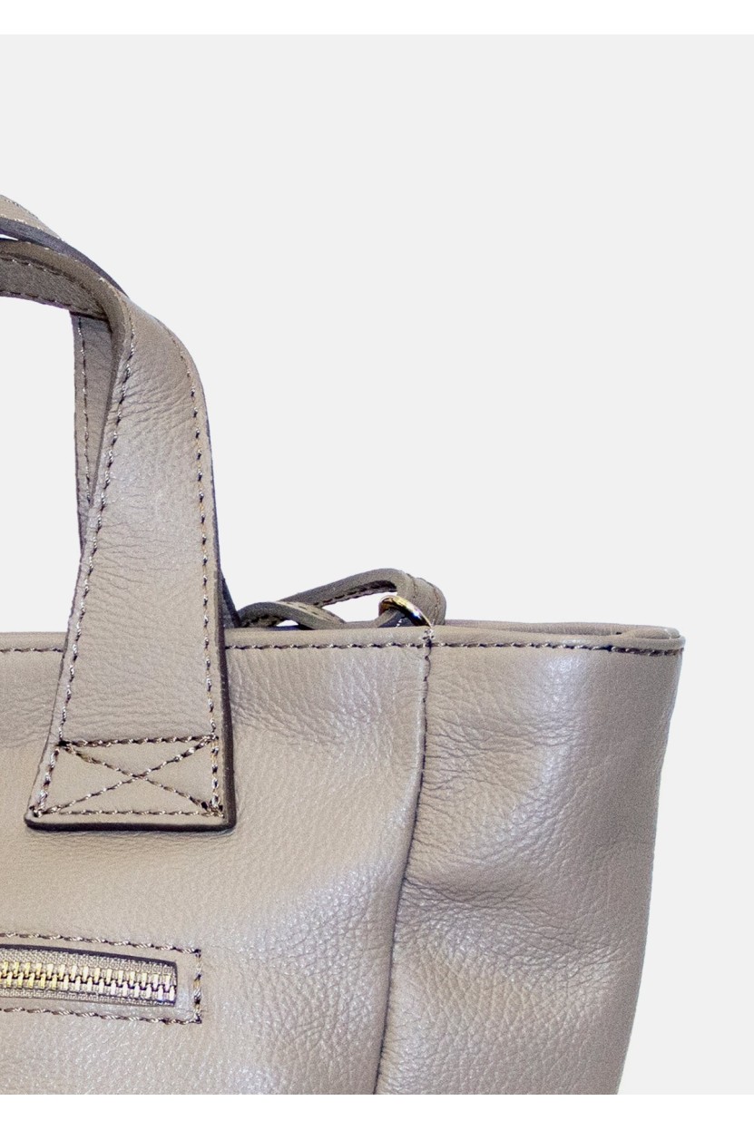 BOLSO SHOPPING PEQUEÑO ASA ANCHA BEIGE