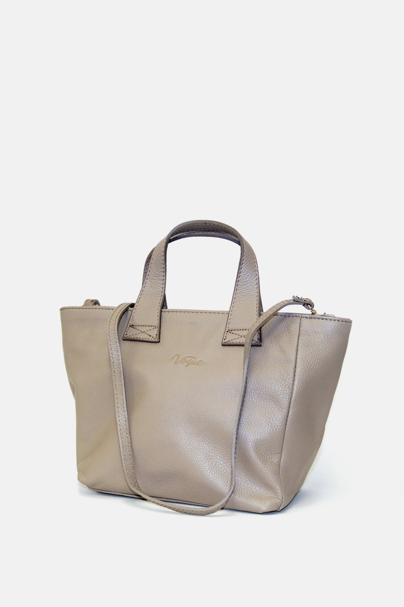 BOLSO SHOPPING PEQUEÑO ASA ANCHA BEIGE